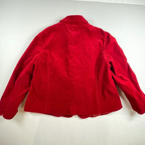 Talbots Womens Red‎ Corduroy Blazer Jacket Button Front Lined Size 16W - Picture 7 of 7